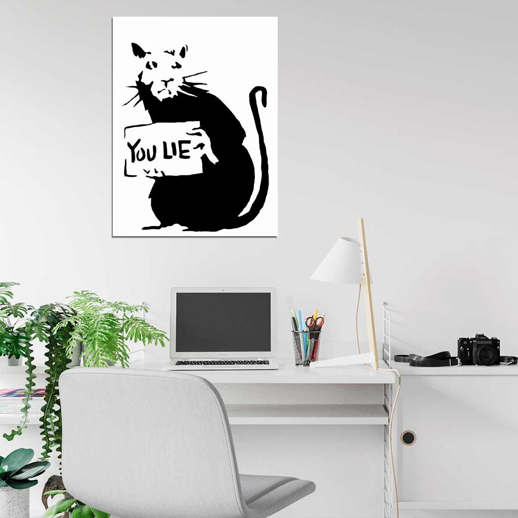 Banksy You Lie Rat Cool Graffiti Street Art Wall Art Print Poster