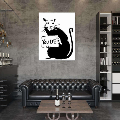 Banksy You Lie Rat Cool Graffiti Street Art Wall Art Print Poster