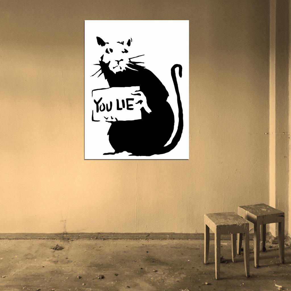Banksy You Lie Rat Cool Graffiti Street Art Wall Art Print Poster