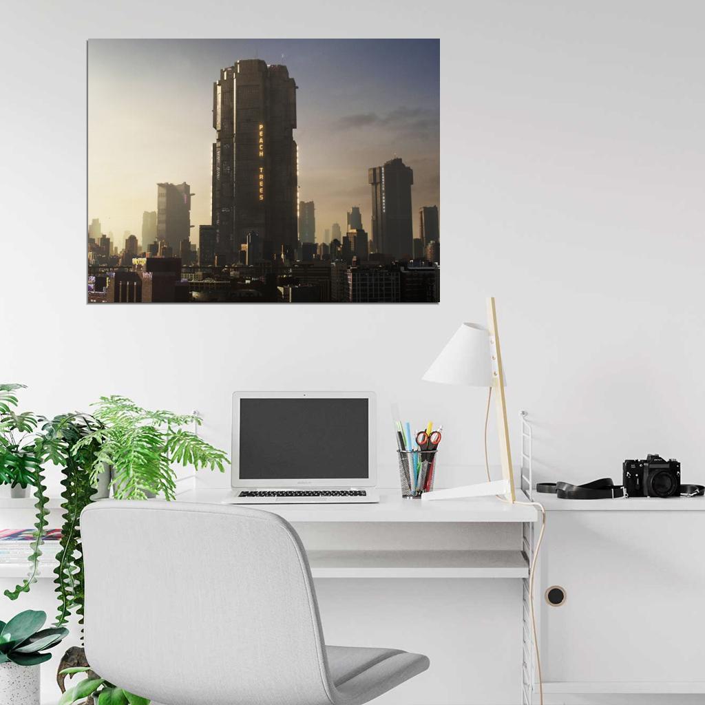 Mega-City One Peach Trees Block Judge Dredd 2012 Movie Skyline Wall Art Print Poster