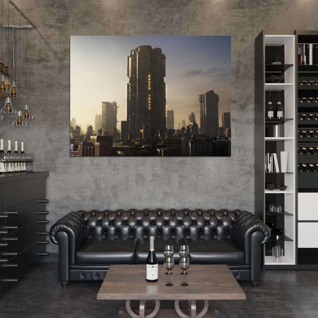 Mega-City One Peach Trees Block Judge Dredd 2012 Movie Skyline Wall Art Print Poster