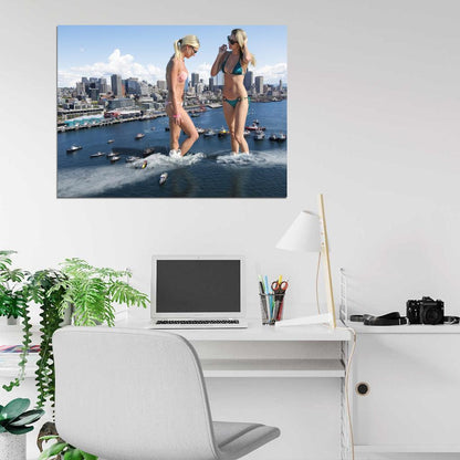Giant Hot Girls Sexy Bikini Models Amazing Cool Funny Wall Art Print Poster
