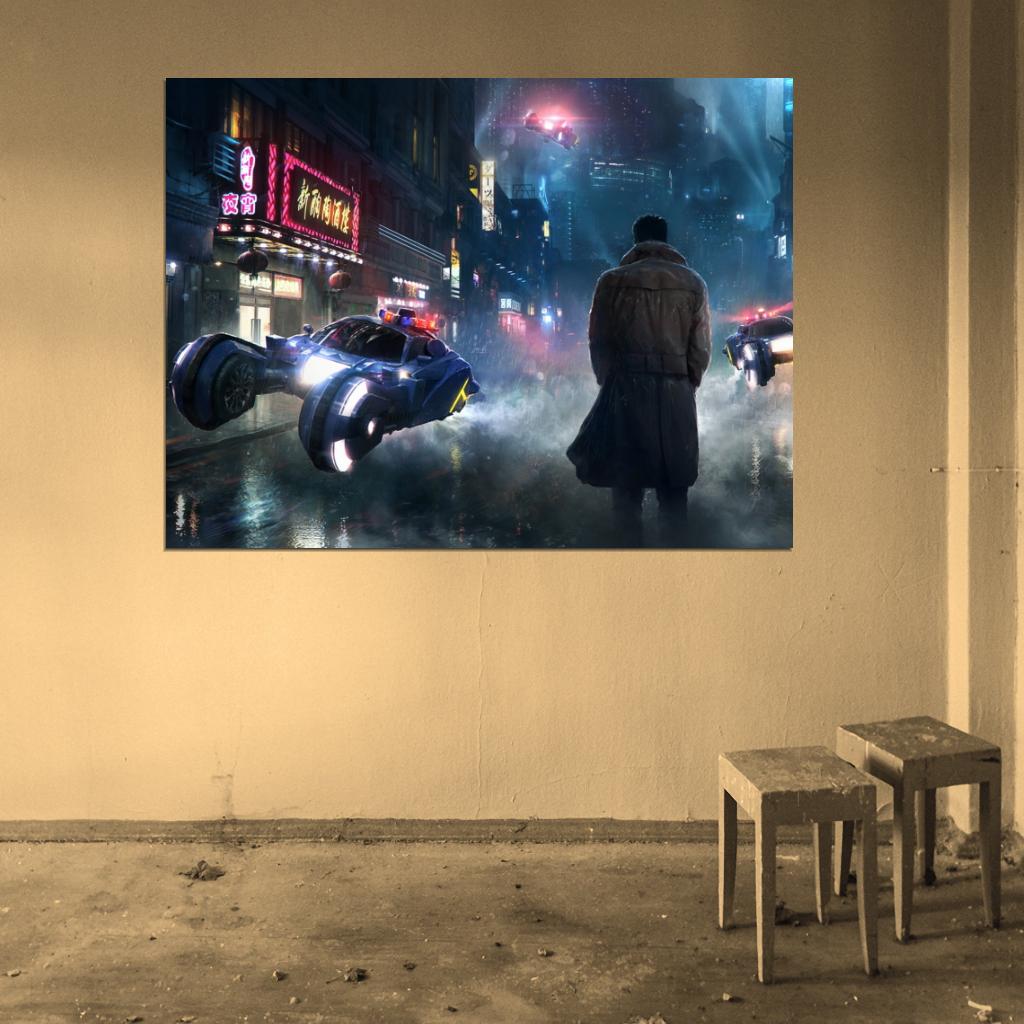Blade Runner Awesome Art Cyberpunk Movie Rick Deckard Wall Art Print Poster