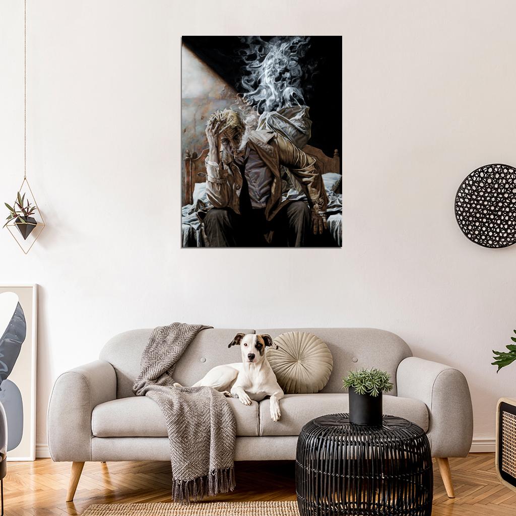 John Constantine Smoke Comic Art Wall Art Print Poster