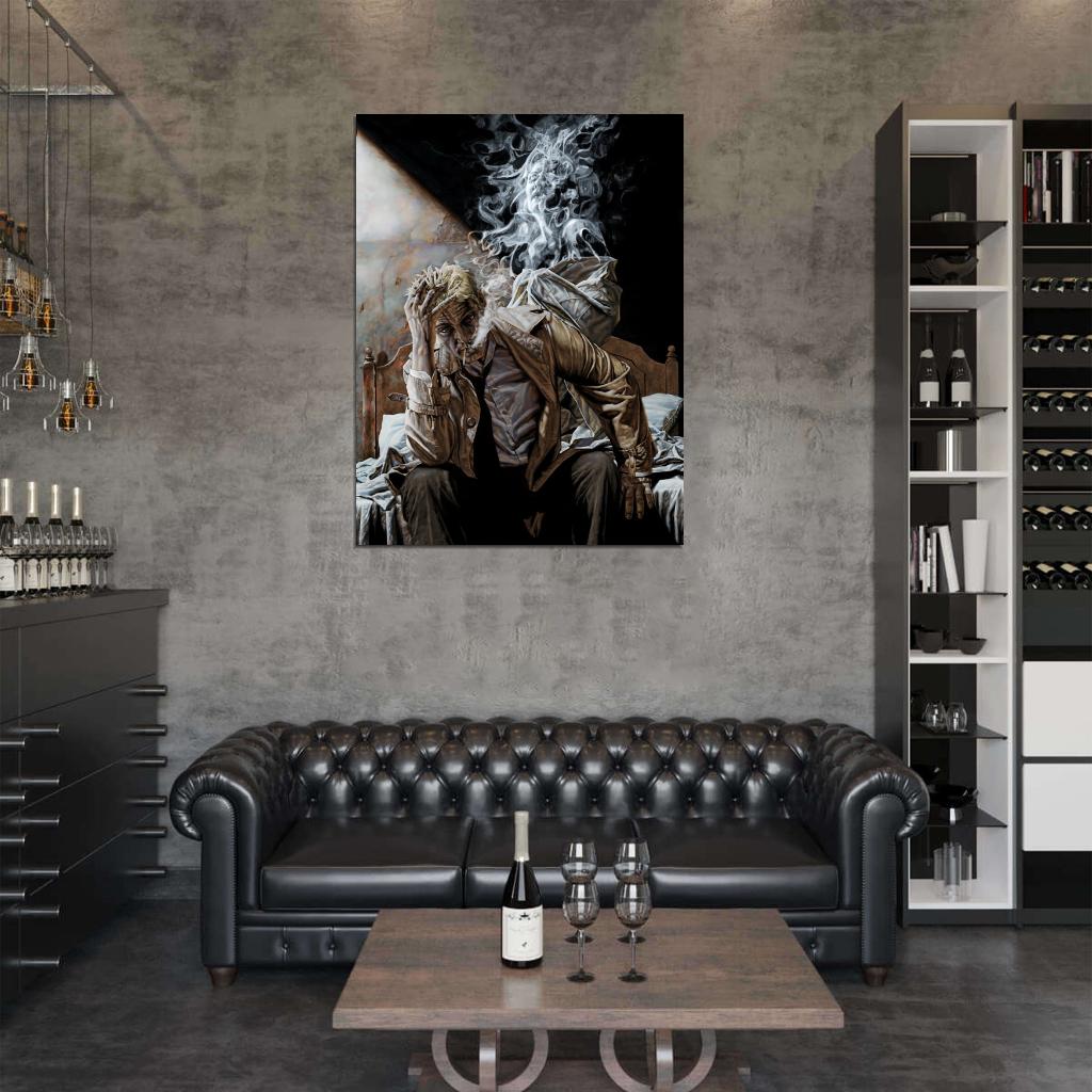 John Constantine Smoke Comic Art Wall Art Print Poster