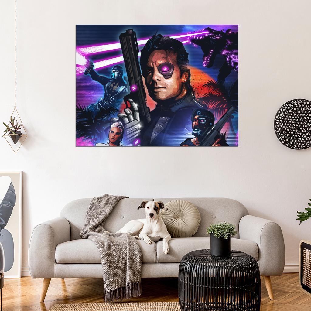 Far Cry 3 Blood Dragon Rex Power Colt Video Game Art Wall Art Print Poster