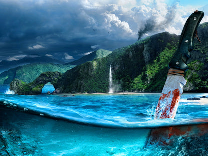 Far Cry 3 Beautiful Landscape Knife Amazing Water Video Game Art Wall Art Print Poster