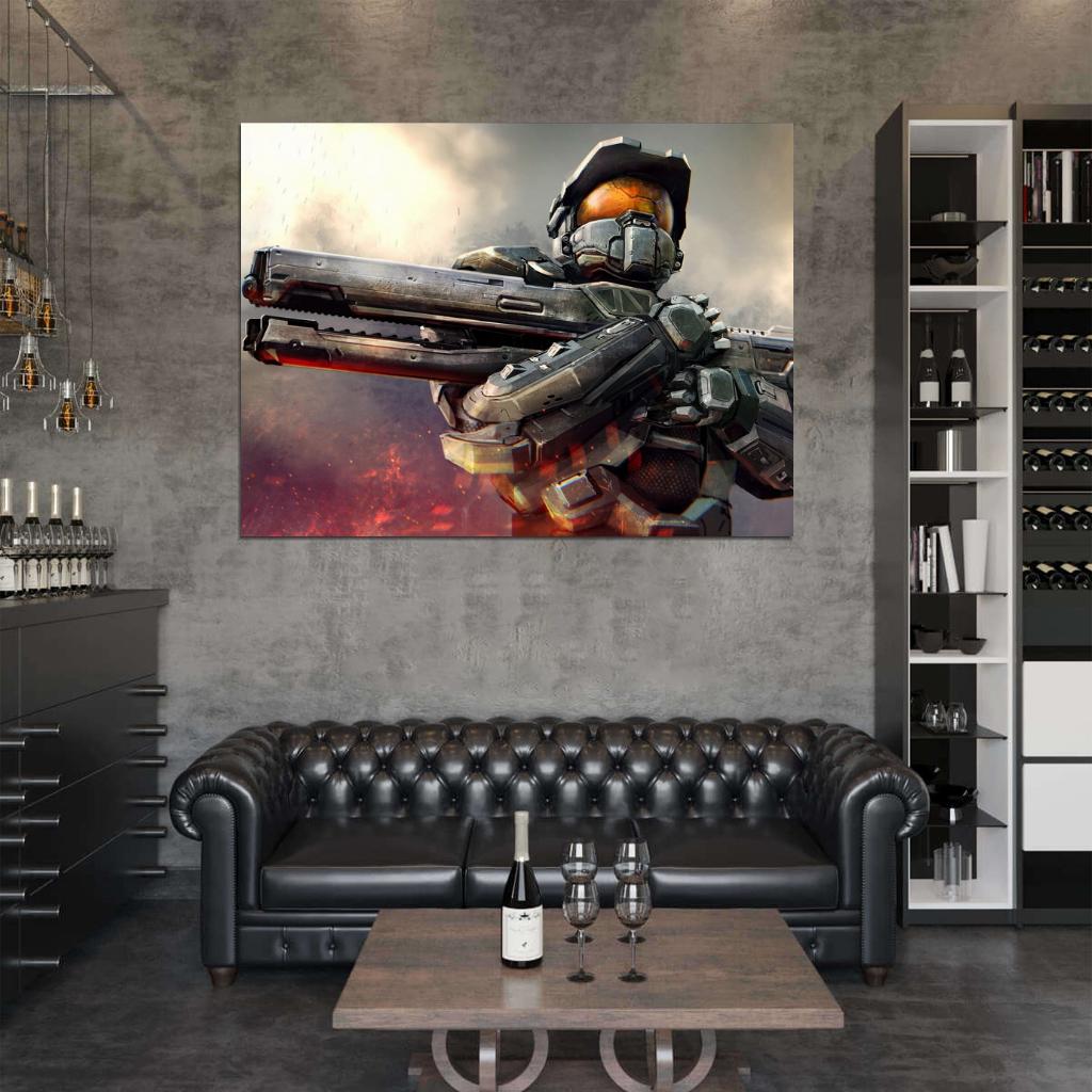 Halo Master Chief Weapon Rifle Best Game Art Wall Art Print Poster