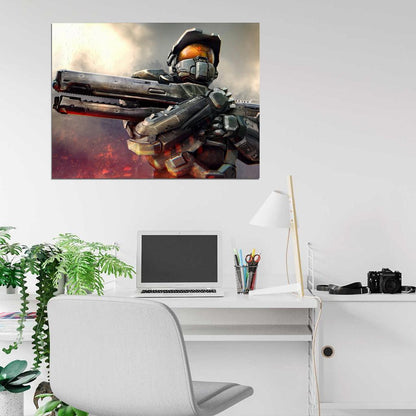 Halo Master Chief Weapon Rifle Best Game Art Wall Art Print Poster