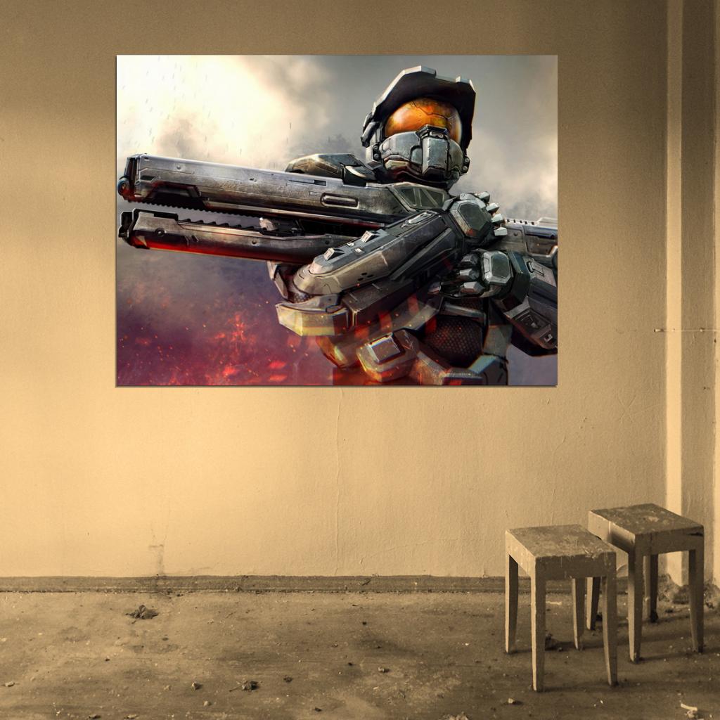 Halo Master Chief Weapon Rifle Best Game Art Wall Art Print Poster