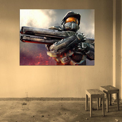 Halo Master Chief Weapon Rifle Best Game Art Wall Art Print Poster