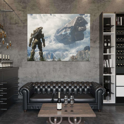 Halo 4 Master Chief Amazing Art Battleship Wall Art Print Poster