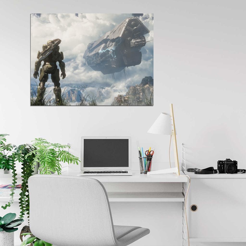 Halo 4 Master Chief Amazing Art Battleship Wall Art Print Poster