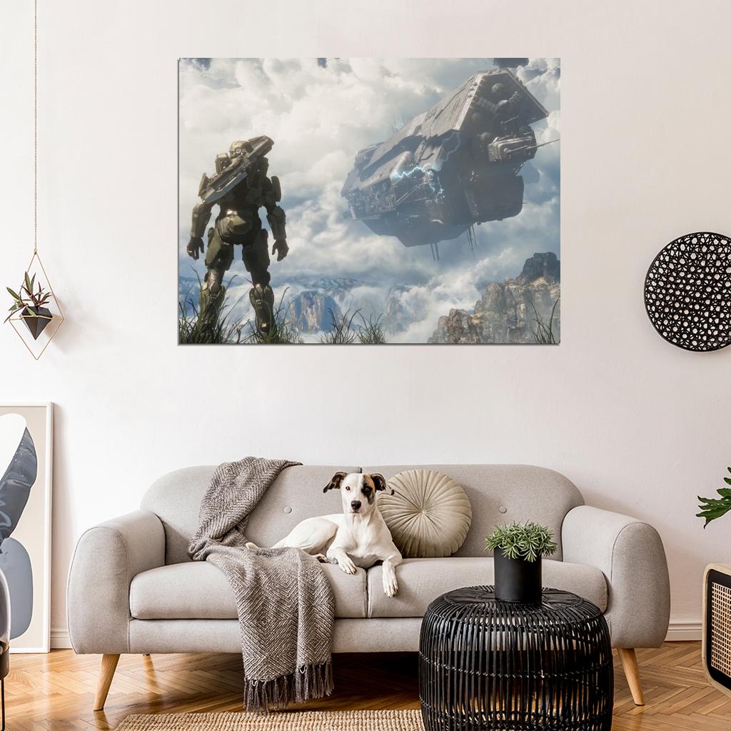 Halo 4 Master Chief Amazing Art Battleship Wall Art Print Poster