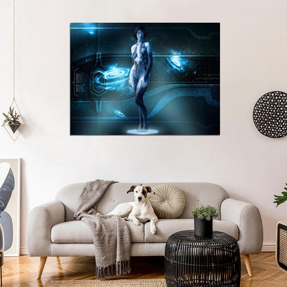 Halo 4 Cortana Holographic Hot Girl Video Game Art Wall Art Print Poster