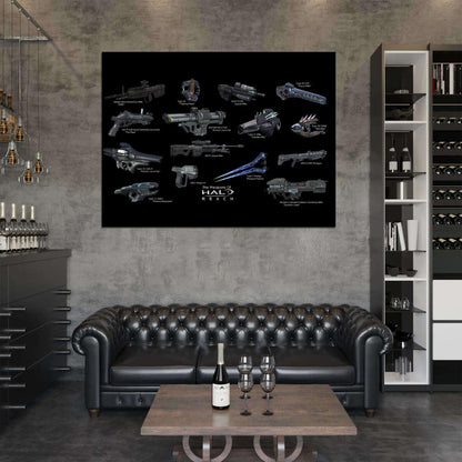 Halo Weapons Reach Video Game Art Wall Art Print Poster
