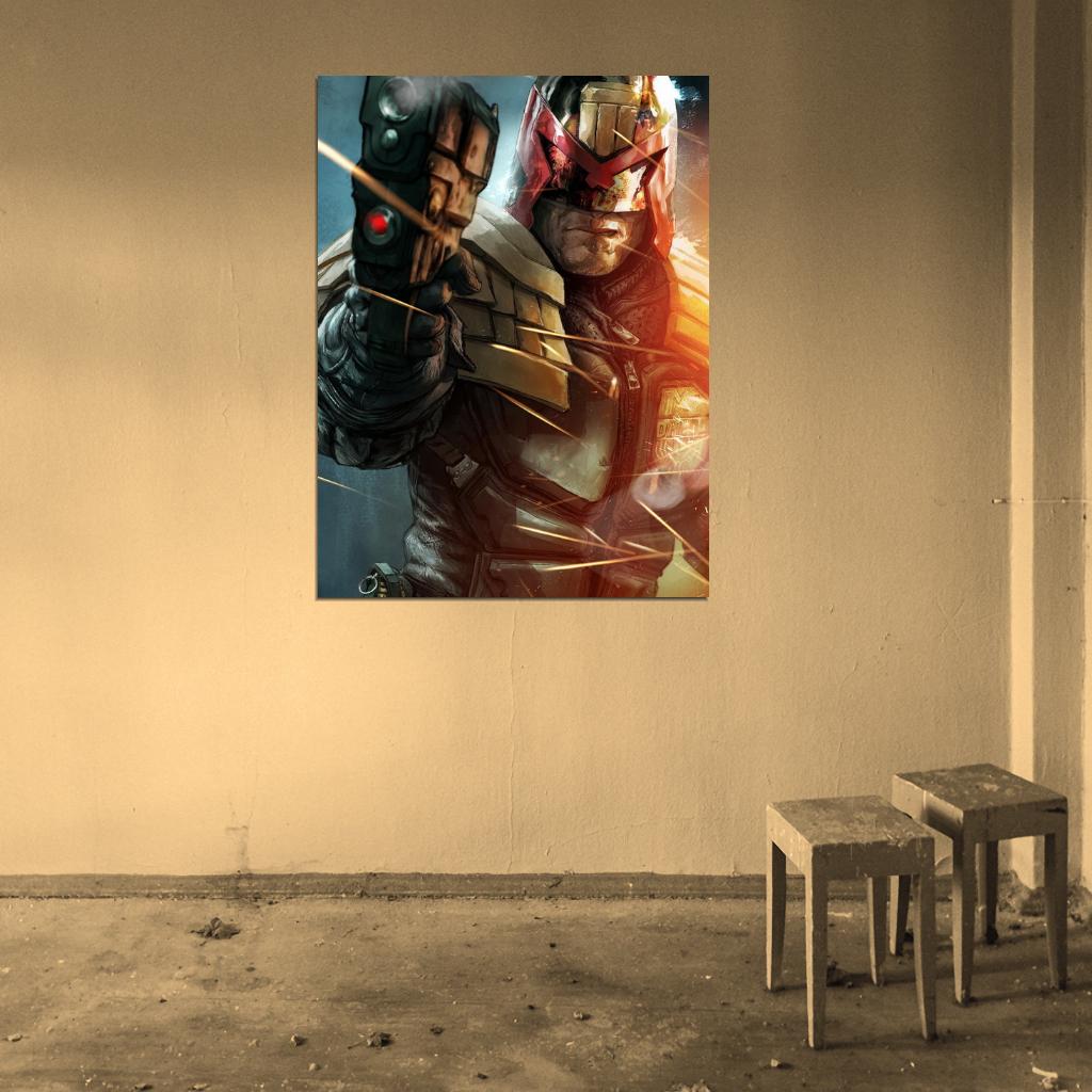 Judge Dredd 2012 Movie Gun Weapon Painting Art Wall Art Print Poster