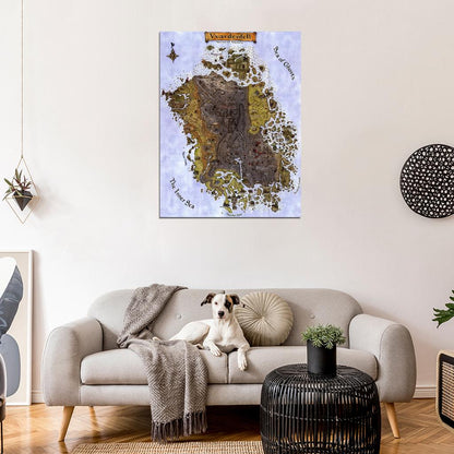 The Elder Scrolls 3 Morrowind Vvardenfell Map Wall Art Print Poster