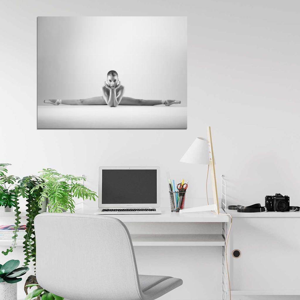 Ballet Dancer Ballerina Naked Art Nude Body Hot BW Woman Wall Art Print Poster