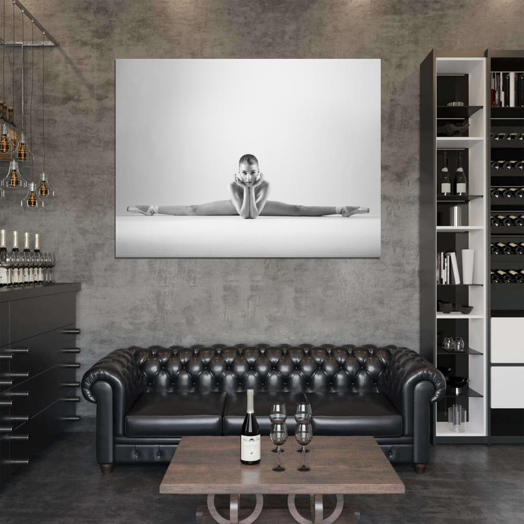 Ballet Dancer Ballerina Naked Art Nude Body Hot BW Woman Wall Art Print Poster