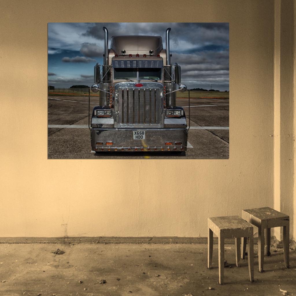 Peterbilt Truck Trailer Car Chrome Awesome Wall Art Print Poster