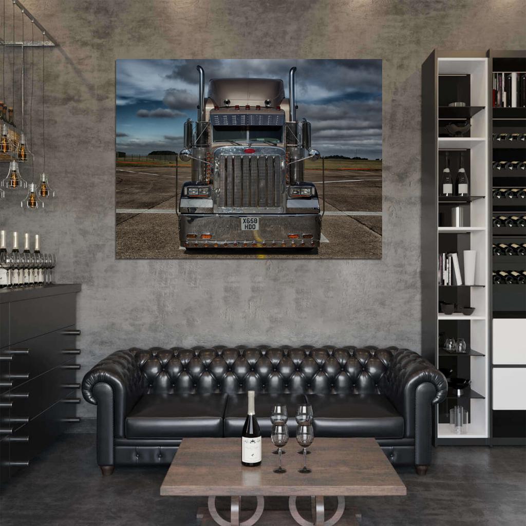 Peterbilt Truck Trailer Car Chrome Awesome Wall Art Print Poster