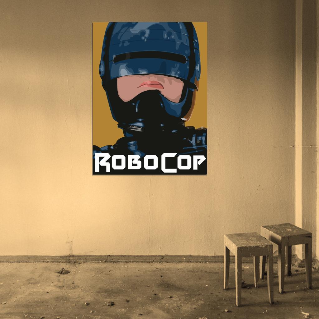 Robocop Portrait Painting Art Movie 1987 Cool Awesome Wall Art Print Poster
