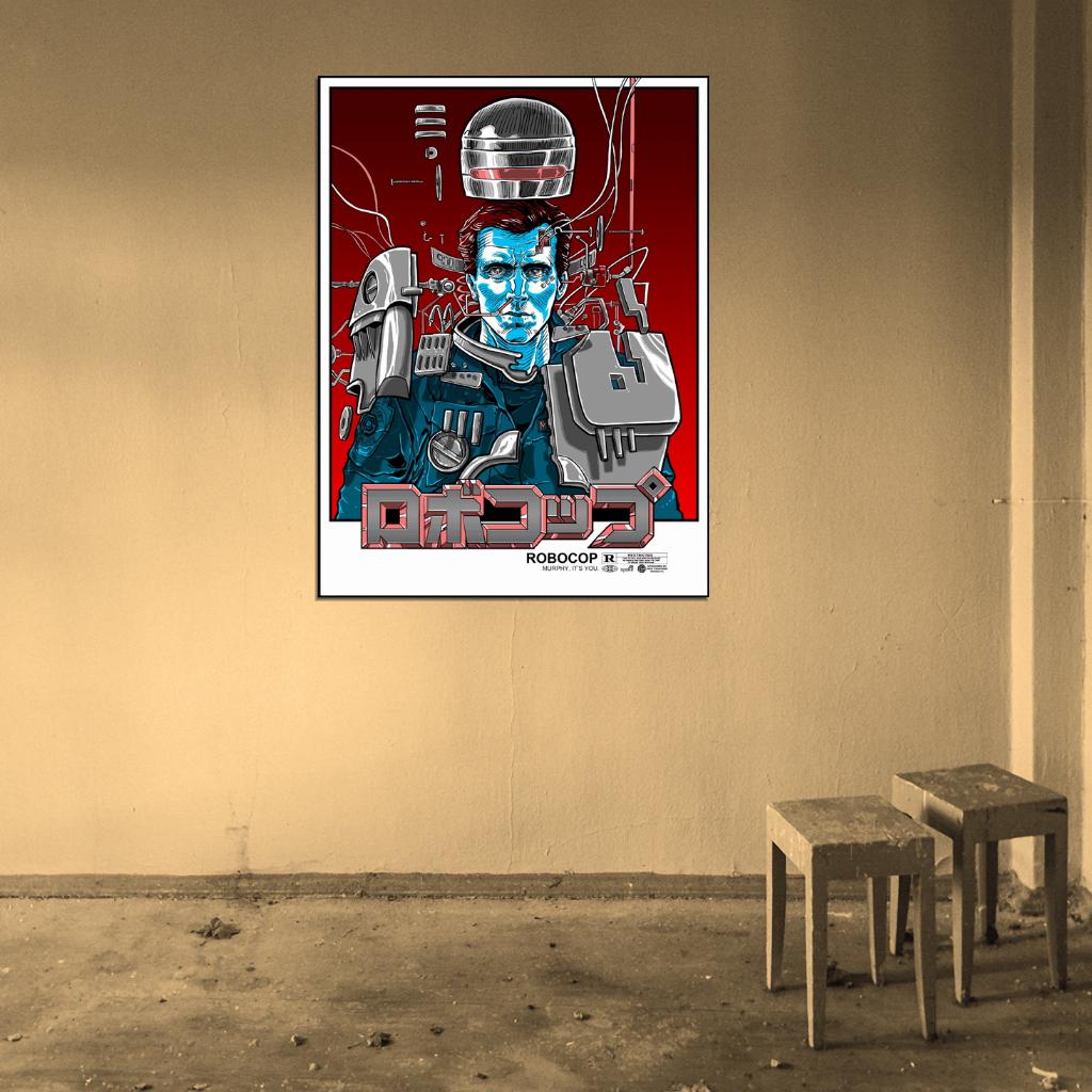 Robocop Alex Murphy Armor Helmet Painting Art Movie 1987 Cool Wall Art Print Poster