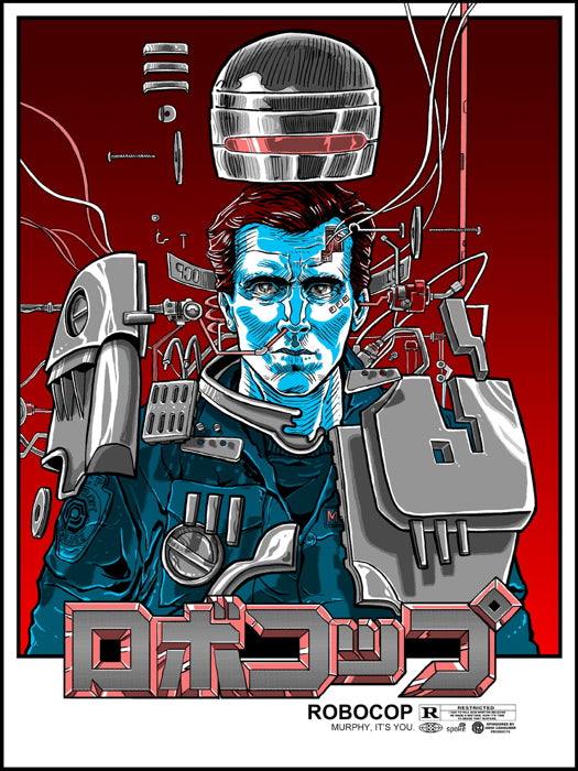 Robocop Alex Murphy Armor Helmet Painting Art Movie 1987 Cool Wall Art Print Poster