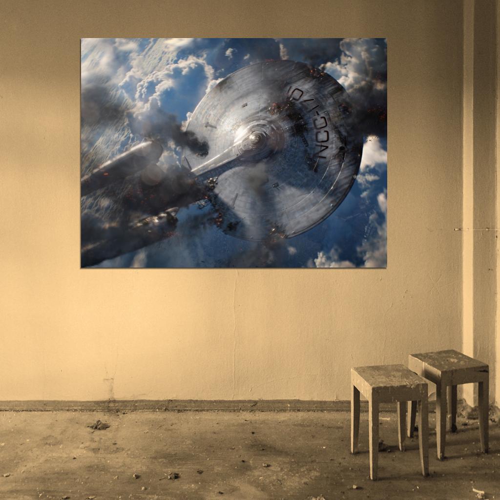 Star Trek Into Darkness NCC-1701 USS Enterprise Crash Earth Movie Wall Art Print Poster