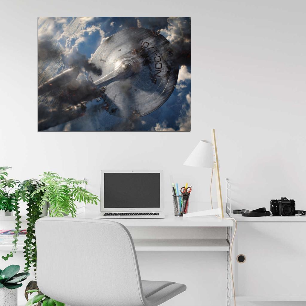Star Trek Into Darkness NCC-1701 USS Enterprise Crash Earth Movie Wall Art Print Poster