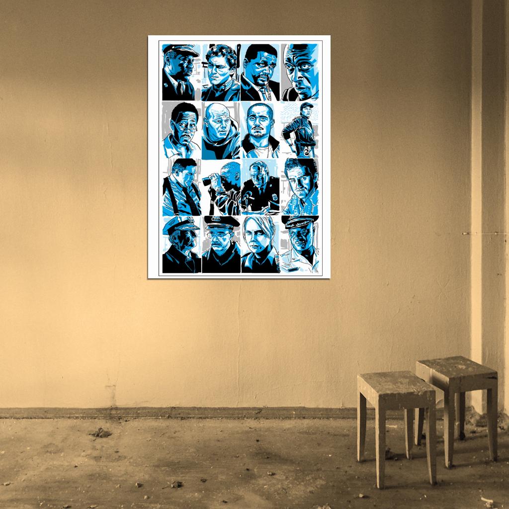 The Wire Cast Characters TV Series Art Wall Art Print Poster