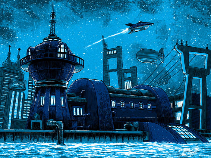 Planet Express Futurama Cool Art Wall Art Print Poster