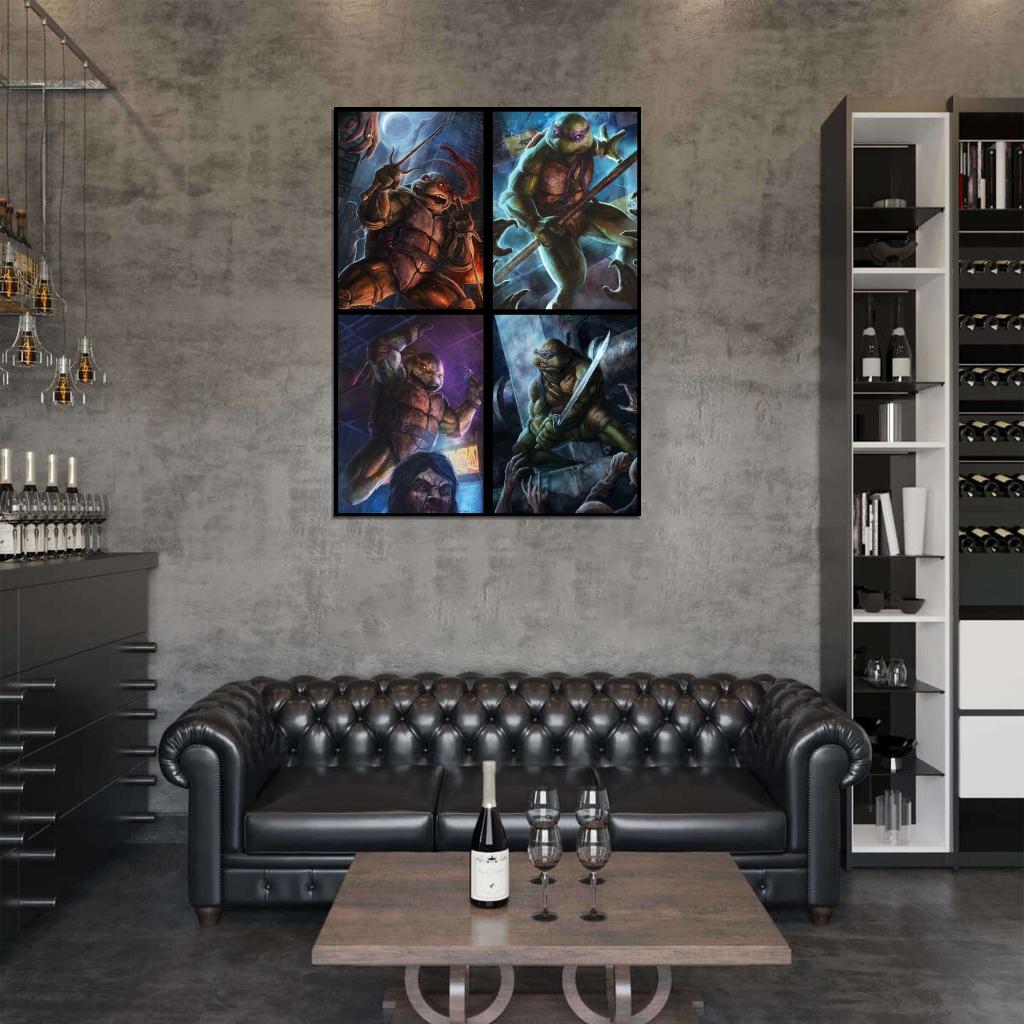 Teenage Mutant Ninja Turtles TMNT Angry Dark Art Wall Art Print Poster