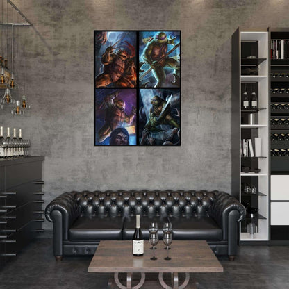 Teenage Mutant Ninja Turtles TMNT Angry Dark Art Wall Art Print Poster