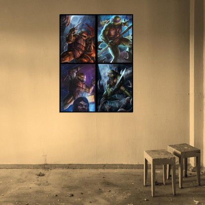 Teenage Mutant Ninja Turtles TMNT Angry Dark Art Wall Art Print Poster