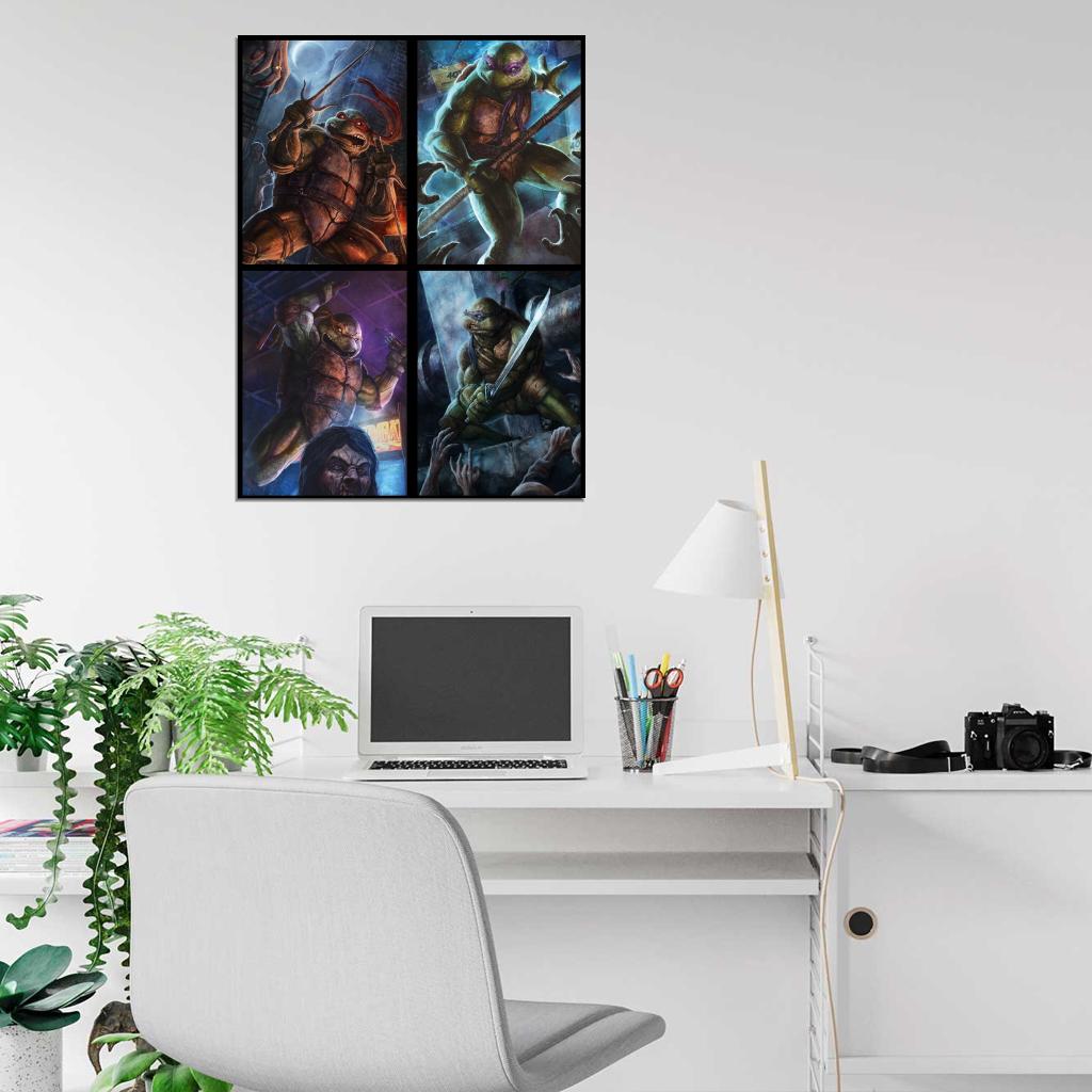 Teenage Mutant Ninja Turtles TMNT Angry Dark Art Wall Art Print Poster