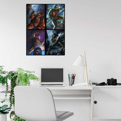 Teenage Mutant Ninja Turtles TMNT Angry Dark Art Wall Art Print Poster