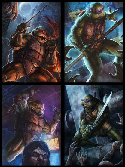 Teenage Mutant Ninja Turtles TMNT Angry Dark Art Wall Art Print Poster