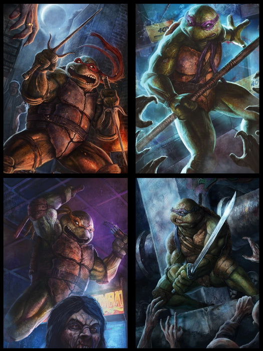 Teenage Mutant Ninja Turtles TMNT Angry Dark Art Wall Art Print Poster
