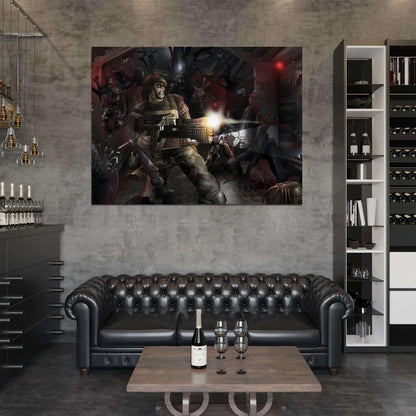 Aliens Marines Fight Rifle Cool Movie Art Wall Art Print Poster