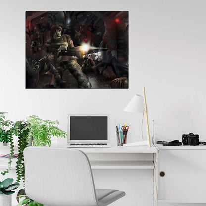 Aliens Marines Fight Rifle Cool Movie Art Wall Art Print Poster