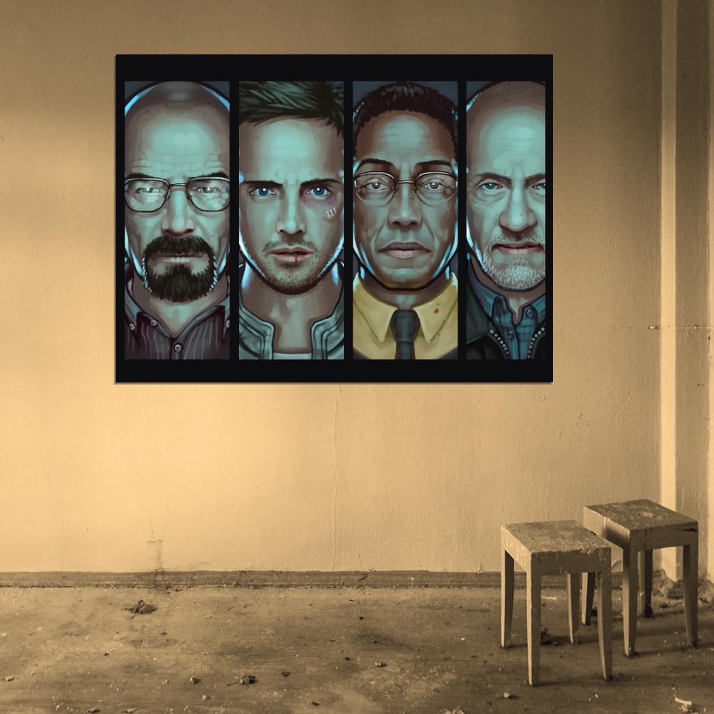 Breaking Bad TV Series Painting Art Cast Characters Wall Art Print Poster