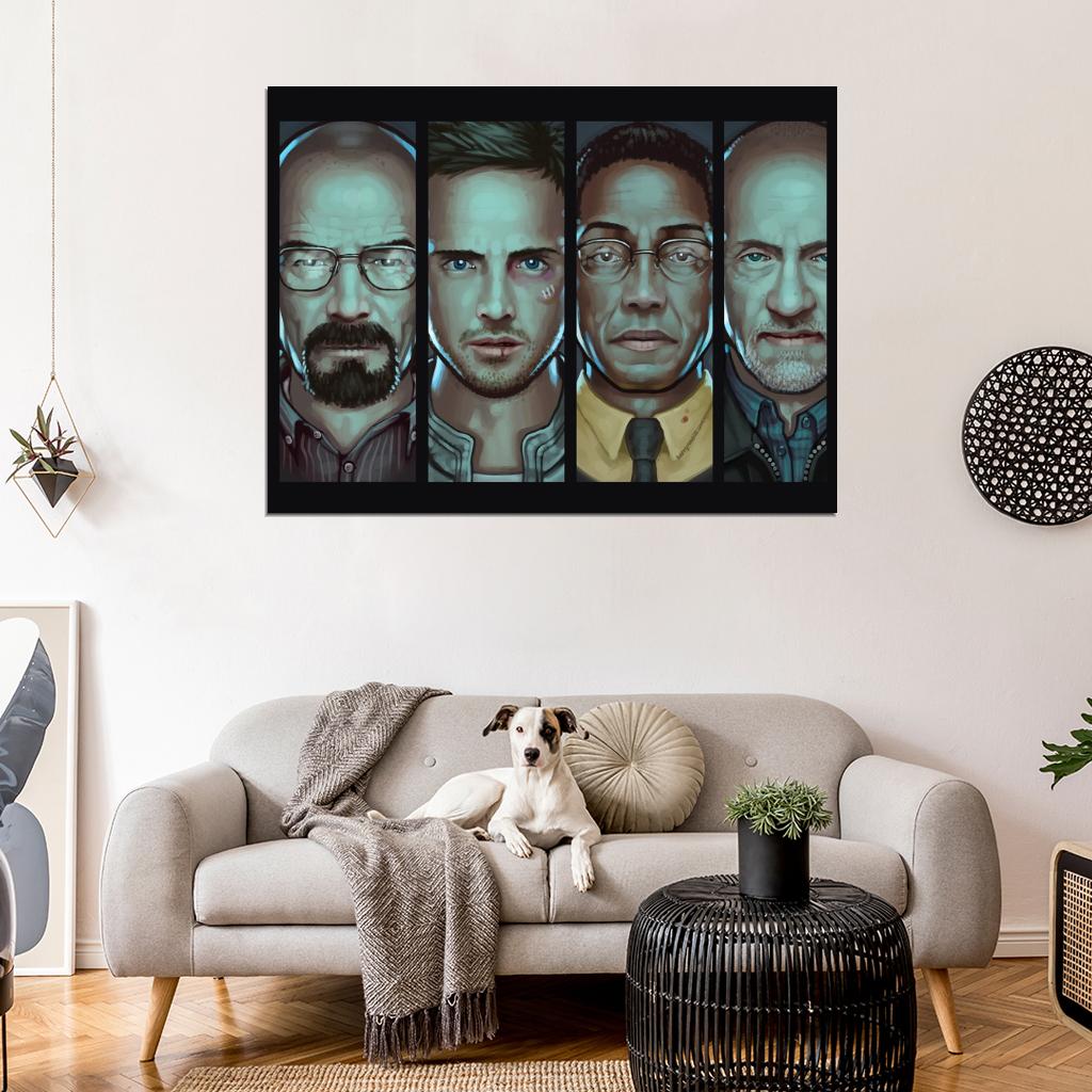 Breaking Bad TV Series Painting Art Cast Characters Wall Art Print Poster