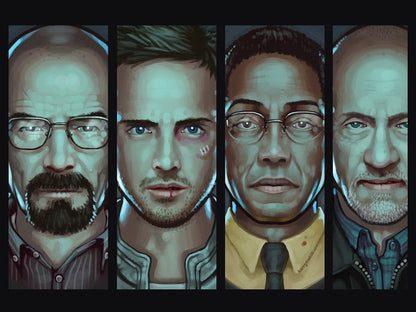 Breaking Bad TV Series Painting Art Cast Characters Wall Art Print Poster