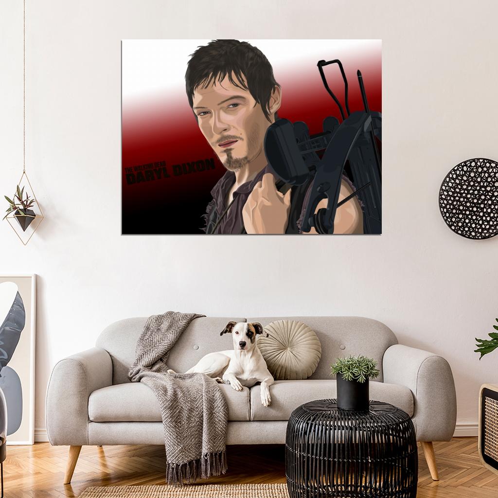 Daryl Dixon Norman Reedus The Walking Dead Portrait Art Wall Art Print Poster