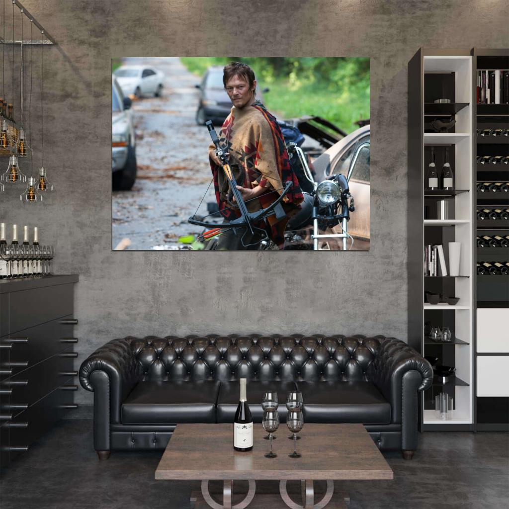 Daryl Dixon Norman Reedus The Walking Dead Crossbow Wall Art Print Poster