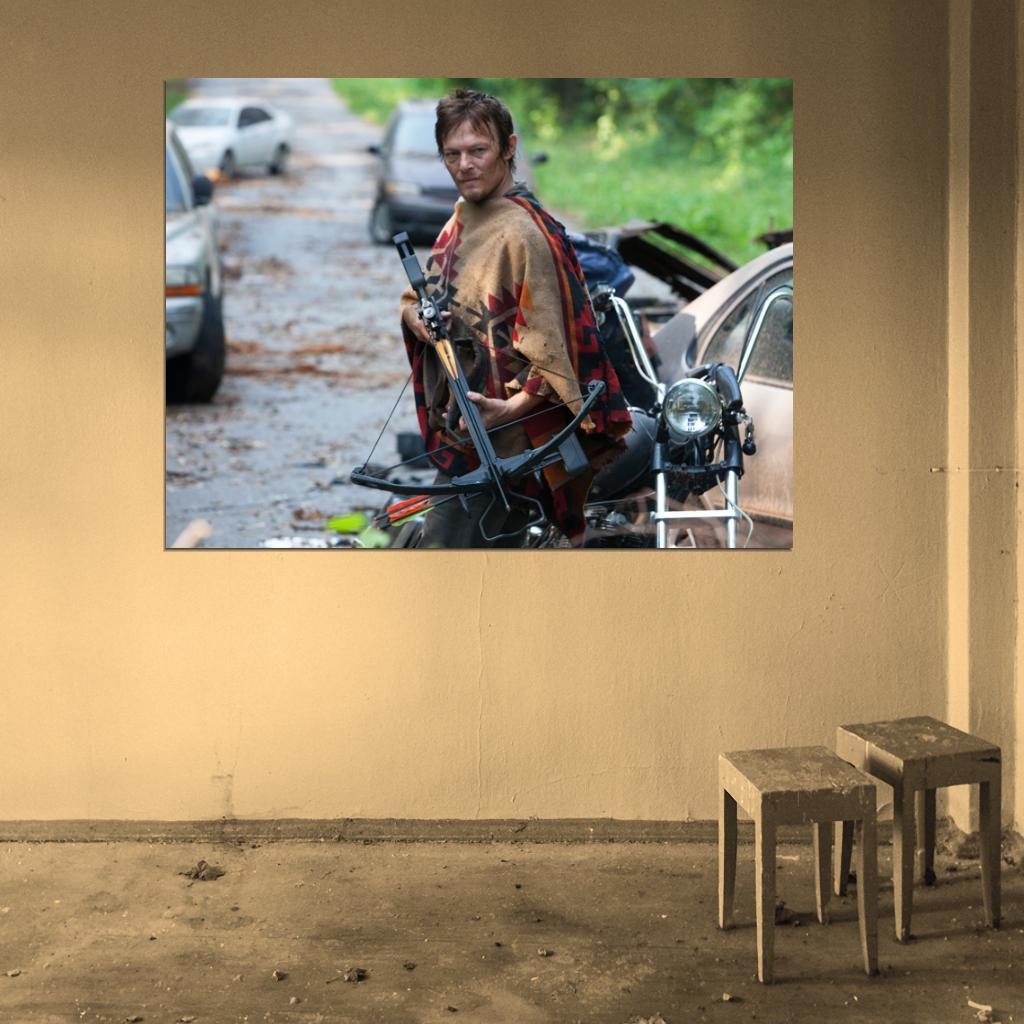 Daryl Dixon Norman Reedus The Walking Dead Crossbow Wall Art Print Poster