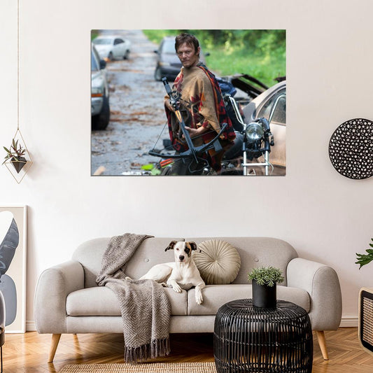 Daryl Dixon Norman Reedus The Walking Dead Crossbow Wall Art Print Poster