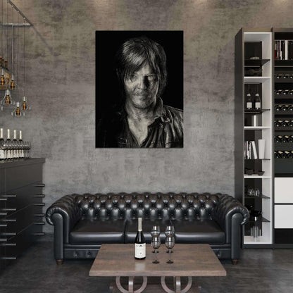 Daryl Dixon Norman Reedus Drawing Art Portrait Wall Art Print Poster